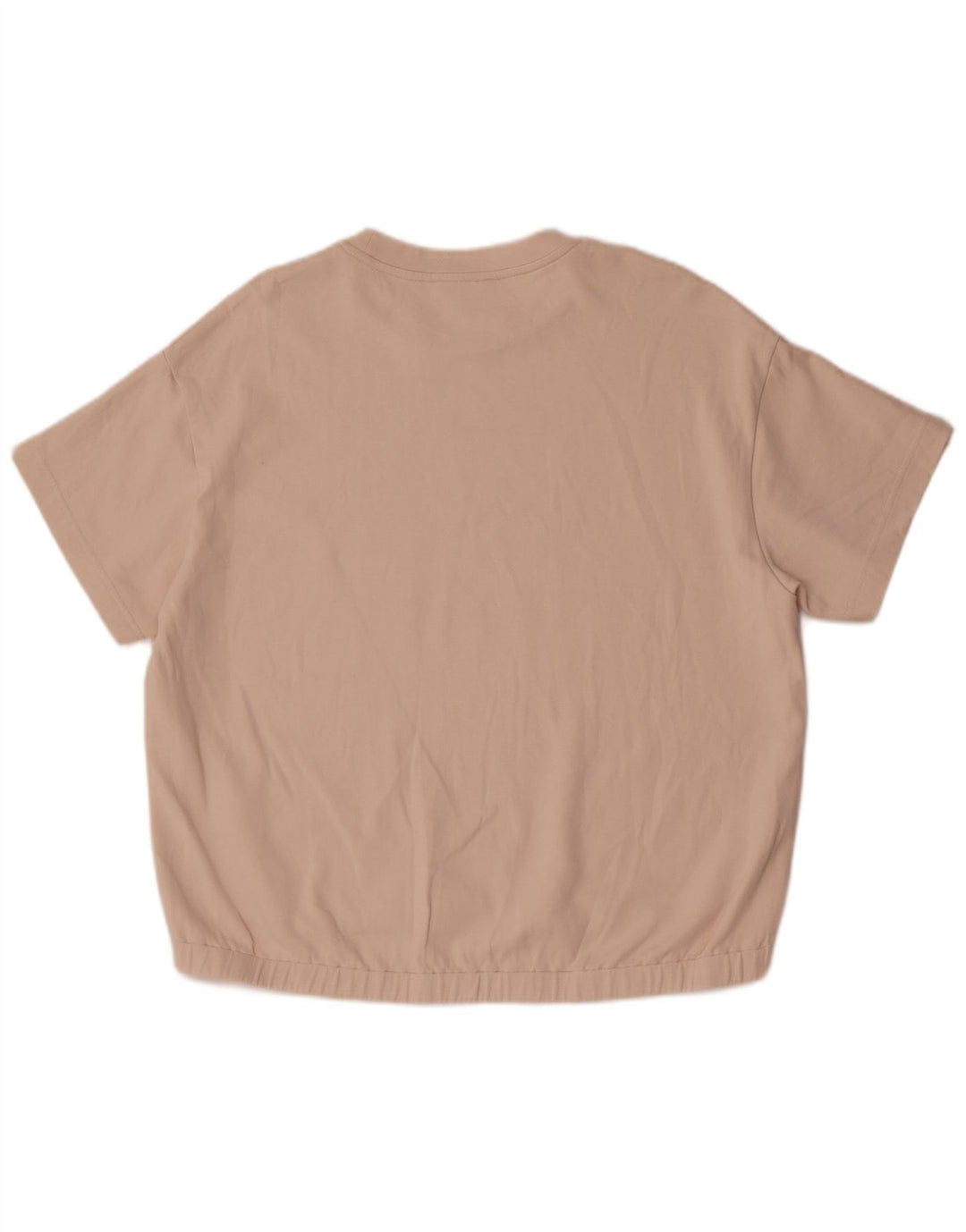 Massimo Dutti Womens T-Shirt Top UK 16 Large Beige Cotton