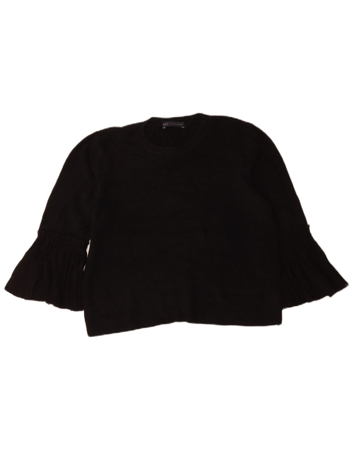 Marks & Spencer Womens Crew Neck Jumper Sweater UK 14 Large Black
