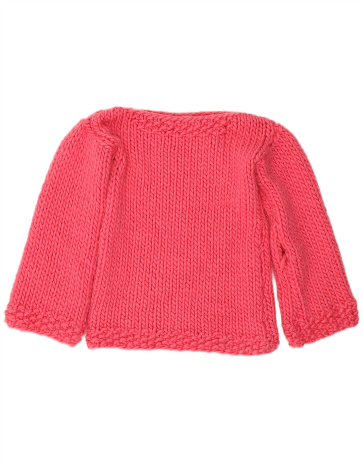 Vintage Womens Boat Neck Jumper Sweater UK 12 Medium Pink