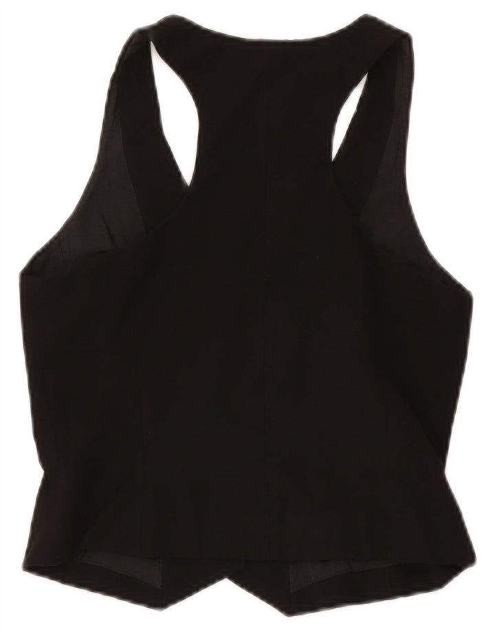Oasis Womens Waistcoat UK 10 Small Black Polyester