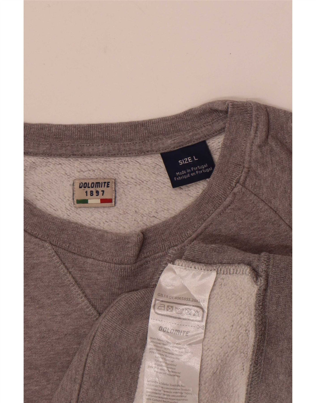 Dolomite Mens Graphic Sweatshirt Jumper Large Grey Flecked Cotton