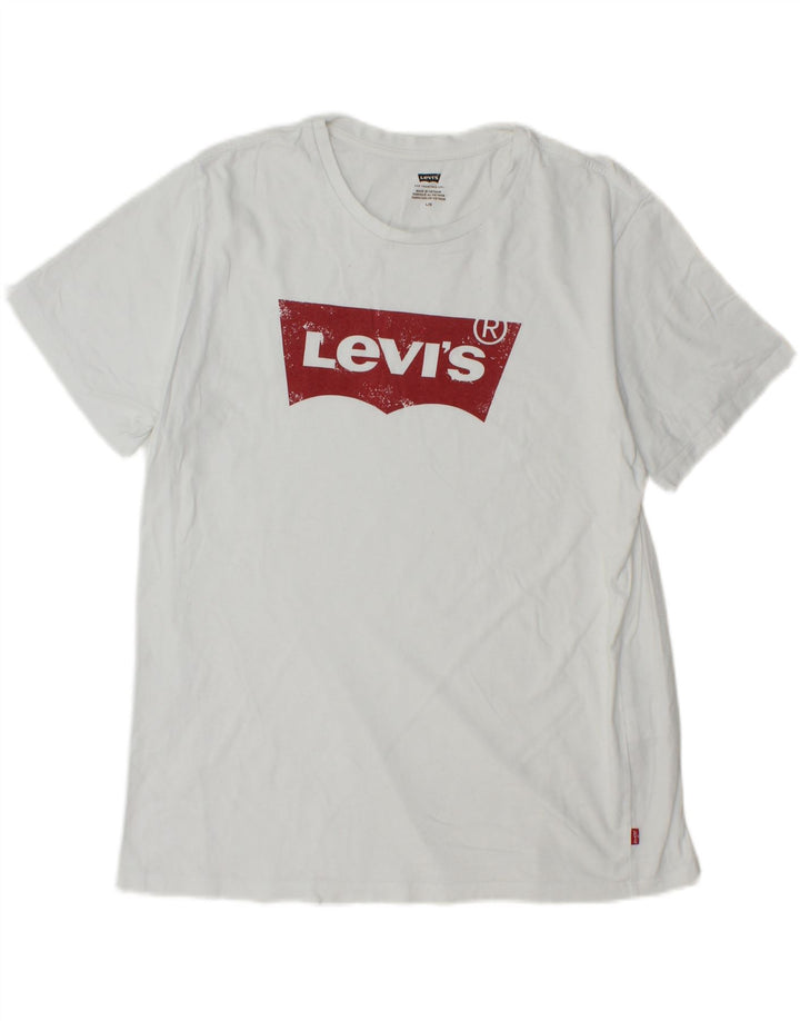 Levi's Mens Graphic T-Shirt Top Large White Cotton