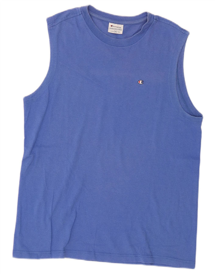 Champion Mens Vest Top Medium Blue Cotton