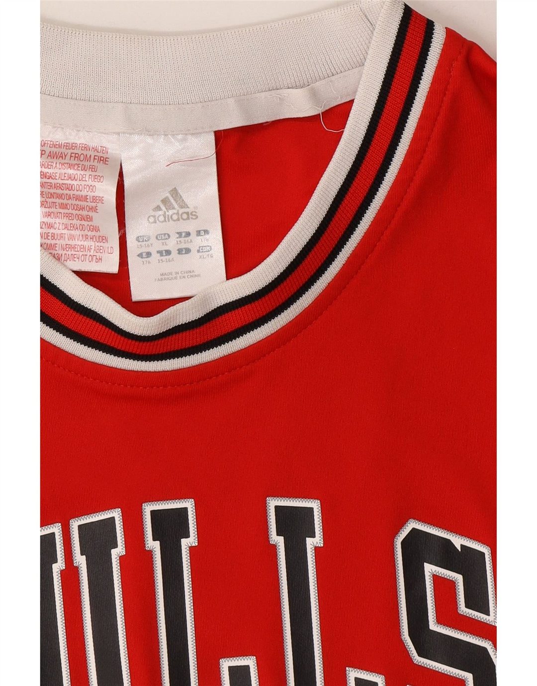 ADIDAS Boys Chicago Bulls Graphic Vest Top 15-16 Years Red Polyester Vintage Adidas and Second-Hand Adidas from Messina Hembry 