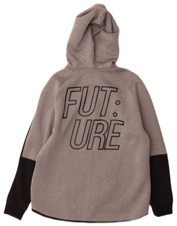 Zara Boys Graphic Zip Hoodie Sweater 13-14 Years Grey Camouflage Polyester
