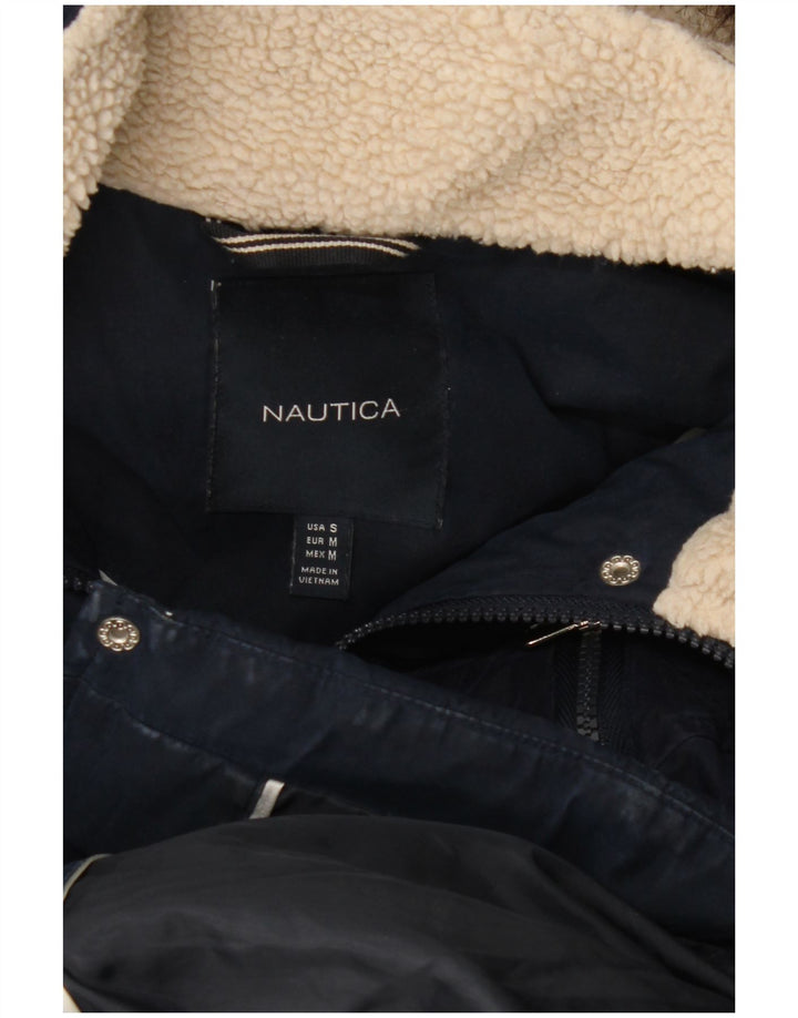 Nautica Womens Hooded Oversized Padded Coat UK 10 Small Navy Blue