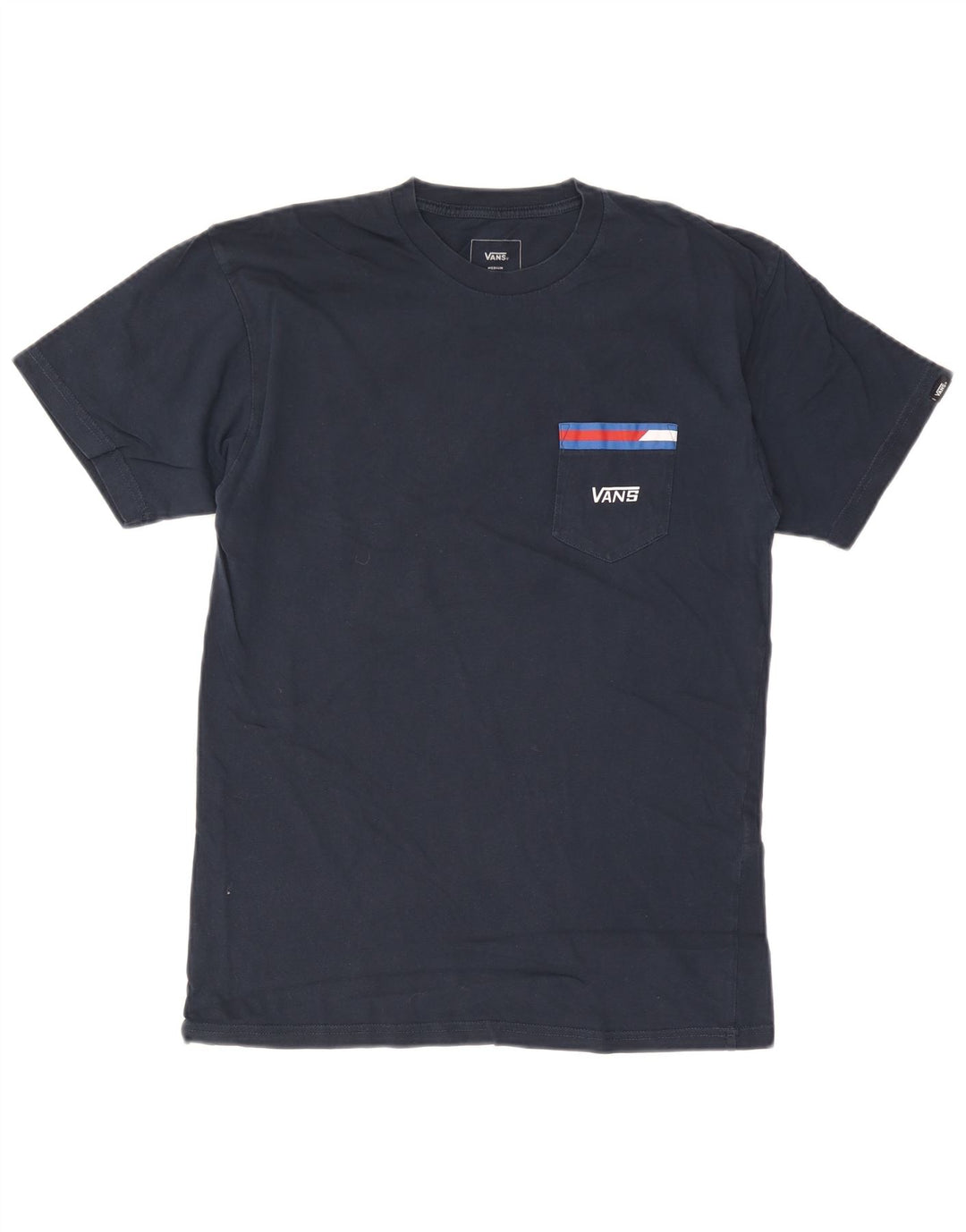 VANS Mens Classic Fit T-Shirt Top Medium Navy Blue Cotton