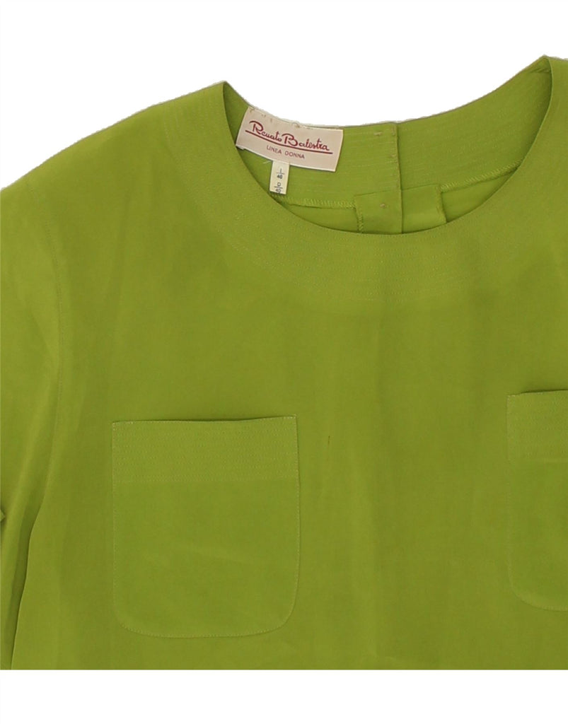 RENATO BALESTRA Womens Blouse Top IT 46 Large Green Polyester Vintage Renato Balestra and Second-Hand Renato Balestra from Messina Hembry 