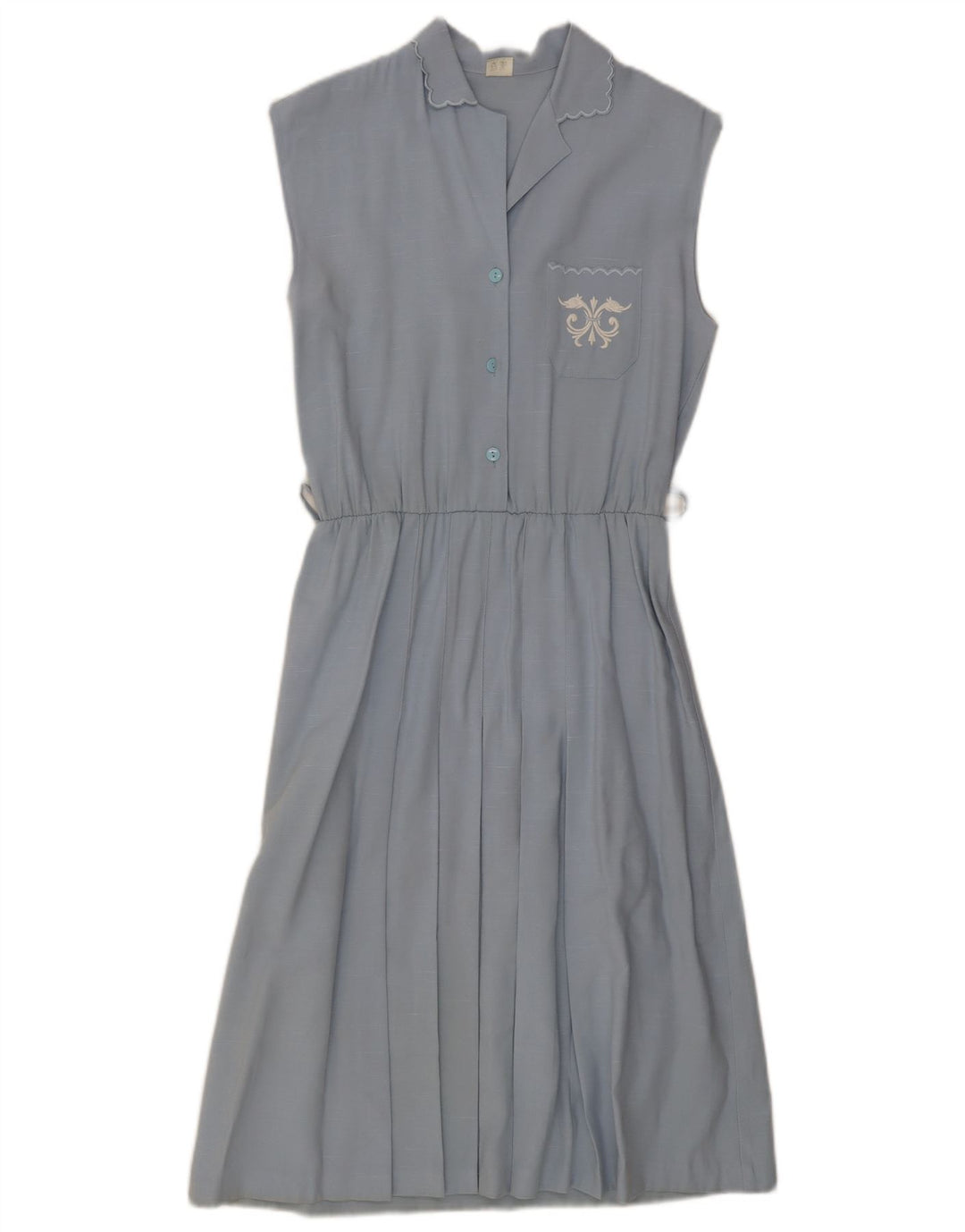 Vintage Womens Sleeveless A-Line Dress IT 44 Medium Blue Viscose