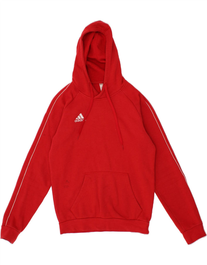 ADIDAS Mens Hoodie Jumper Small Red Cotton Vintage Adidas and Second-Hand Adidas from Messina Hembry 