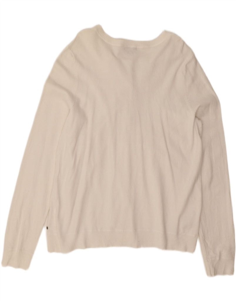 EDDIE BAUER Womens Cardigan Sweater UK 18 XL White Cotton Vintage Eddie Bauer and Second-Hand Eddie Bauer from Messina Hembry 