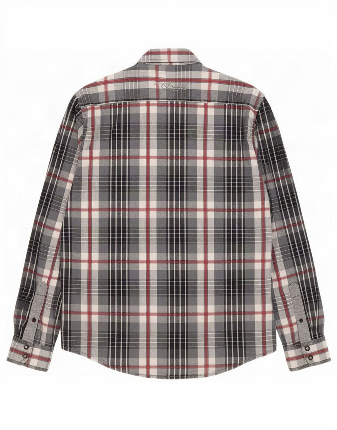 Desigual Mens Graphic Shirt Large Grey Check Cotton