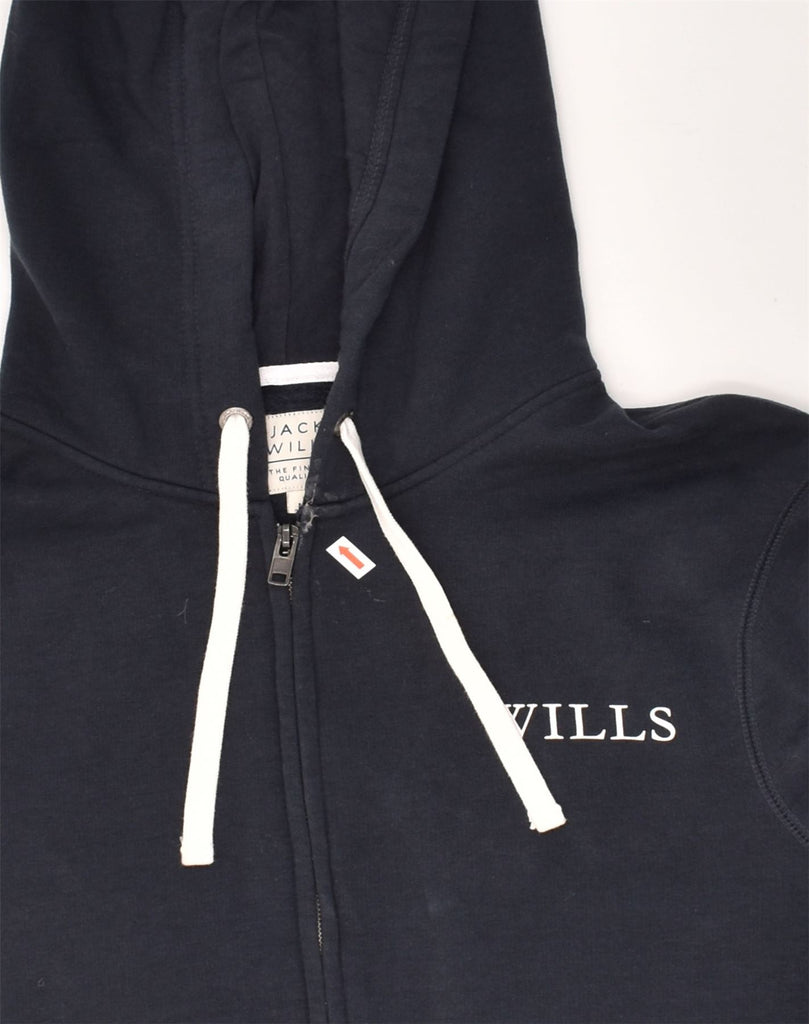 JACK WILLS Mens Zip Hoodie Sweater Medium Navy Blue Cotton | Vintage Jack Wills | Thrift | Second-Hand Jack Wills | Used Clothing | Messina Hembry 