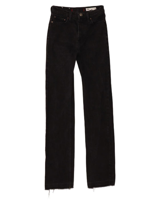Zara Womens Straight Jeans EU 32 2XS W22 L32 Black Cotton