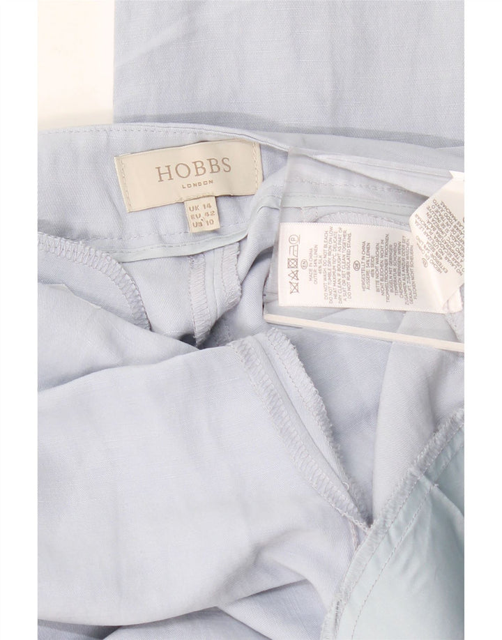 HOBBS Womens High Waist Tapered Chino Trousers UK 14 Large W34 L28 Blue