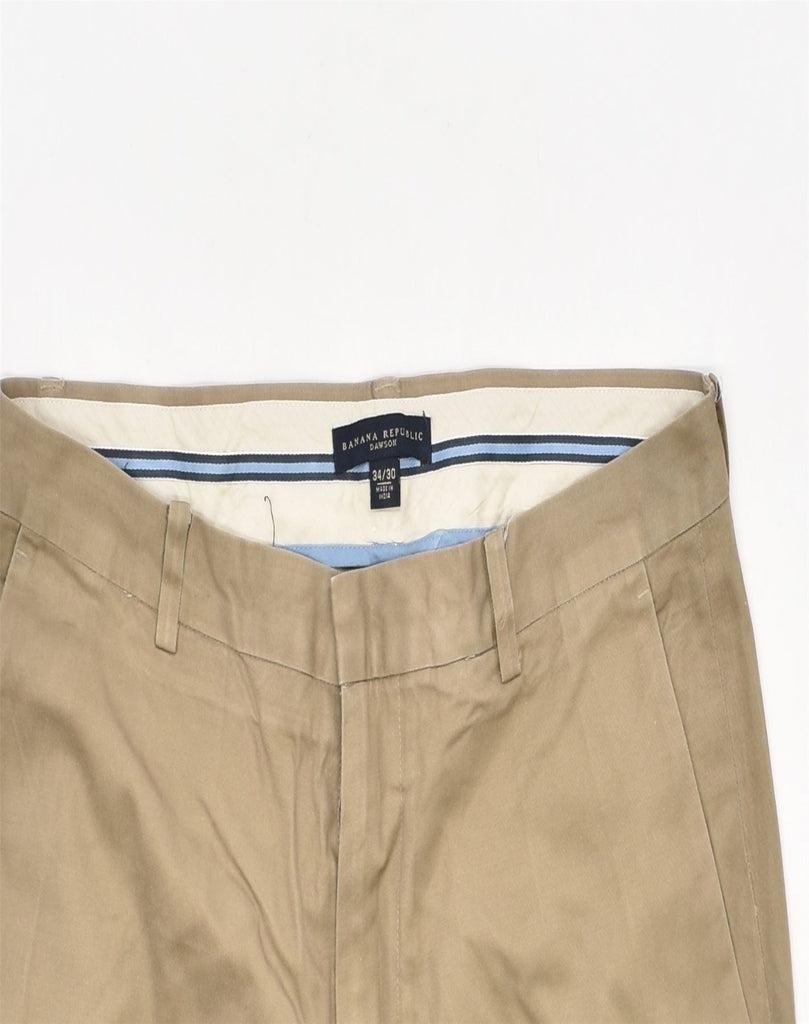 BANANA REPUBLIC Mens Tapered Chino Trousers W34 L30 Brown Cotton | Vintage | Thrift | Second-Hand | Used Clothing | Messina Hembry 