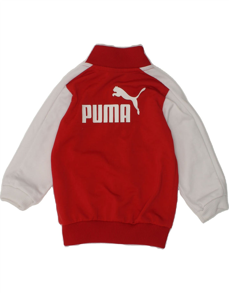 PUMA Baby Boys Graphic Tracksuit Top Jacket 3-6 Months Red Colourblock | Vintage Puma | Thrift | Second-Hand Puma | Used Clothing | Messina Hembry 