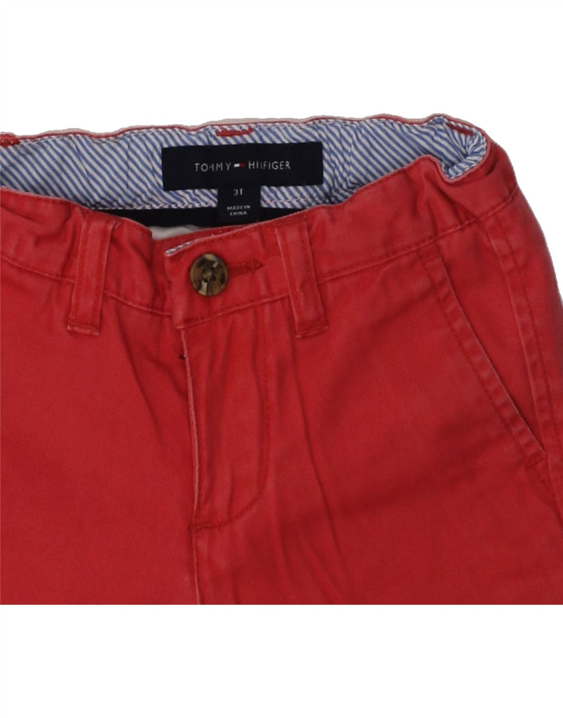 TOMMY HILFIGER Girls Straight Chino Trousers 2-3 Years W18 L16 Red Cotton | Vintage Tommy Hilfiger | Thrift | Second-Hand Tommy Hilfiger | Used Clothing | Messina Hembry 