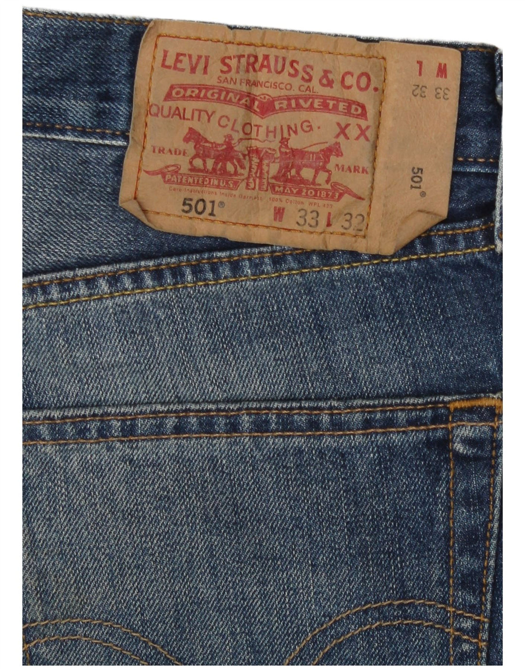 Levi's Mens 501 Straight Jeans W33 L32 Blue