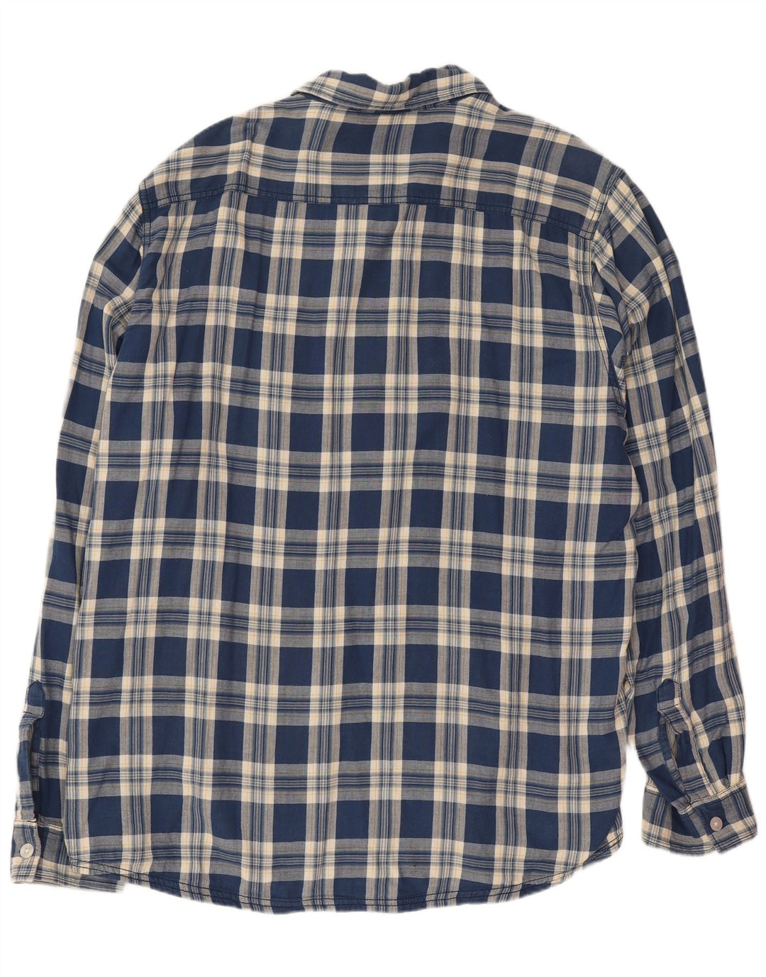 Weird Fish Mens Shirt 2XL Blue Plaid Cotton