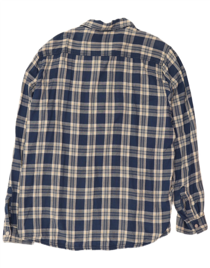 Weird Fish Mens Shirt 2XL Blue Plaid Cotton