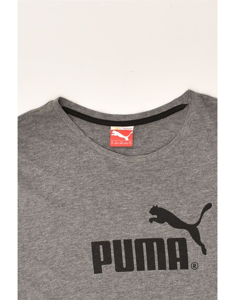 PUMA Mens Graphic T-Shirt Top Medium Grey Cotton | Vintage Puma | Thrift | Second-Hand Puma | Used Clothing | Messina Hembry 