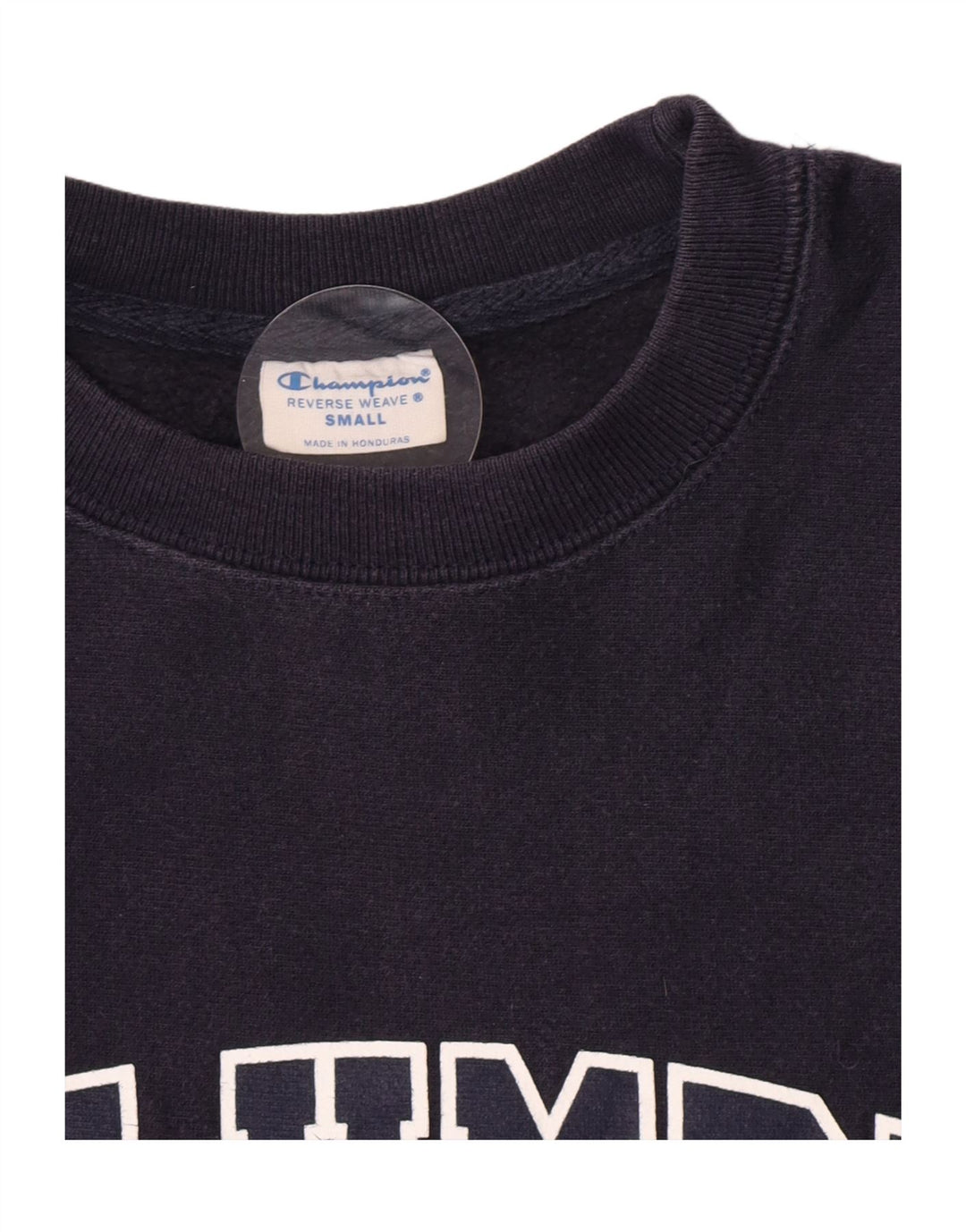 Champion Mens Reverse Weave Graphic Sweatshirt Jumper Small Navy Blue