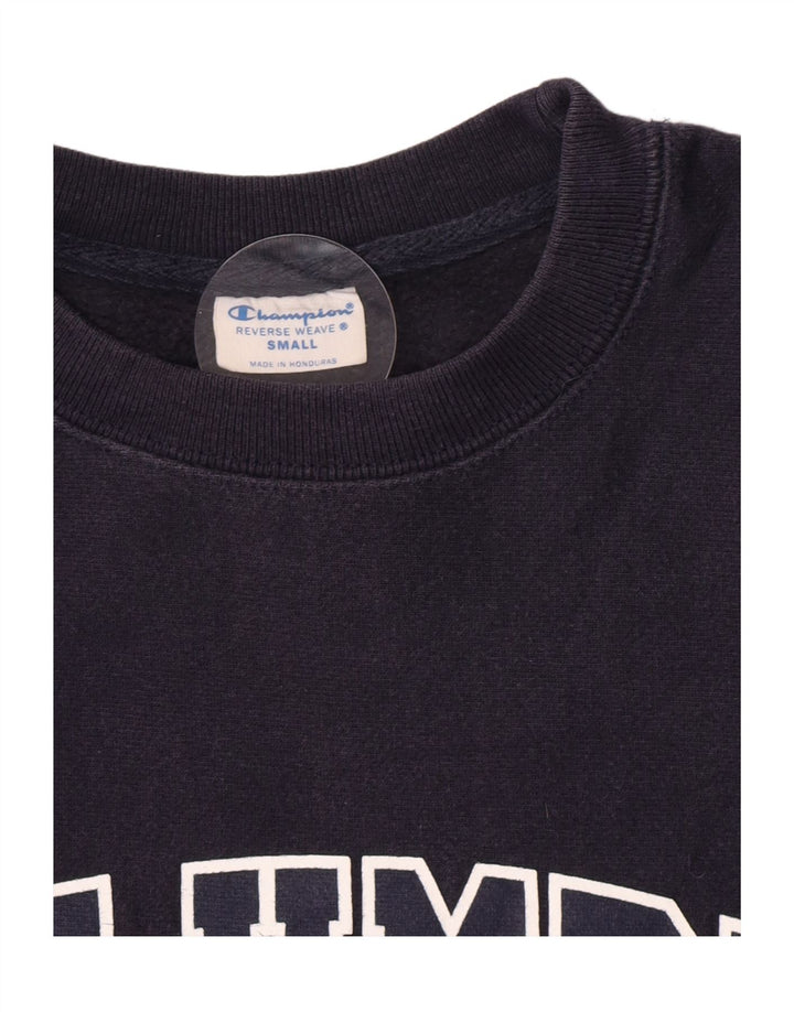 Champion Mens Reverse Weave Graphic Sweatshirt Jumper Small Navy Blue