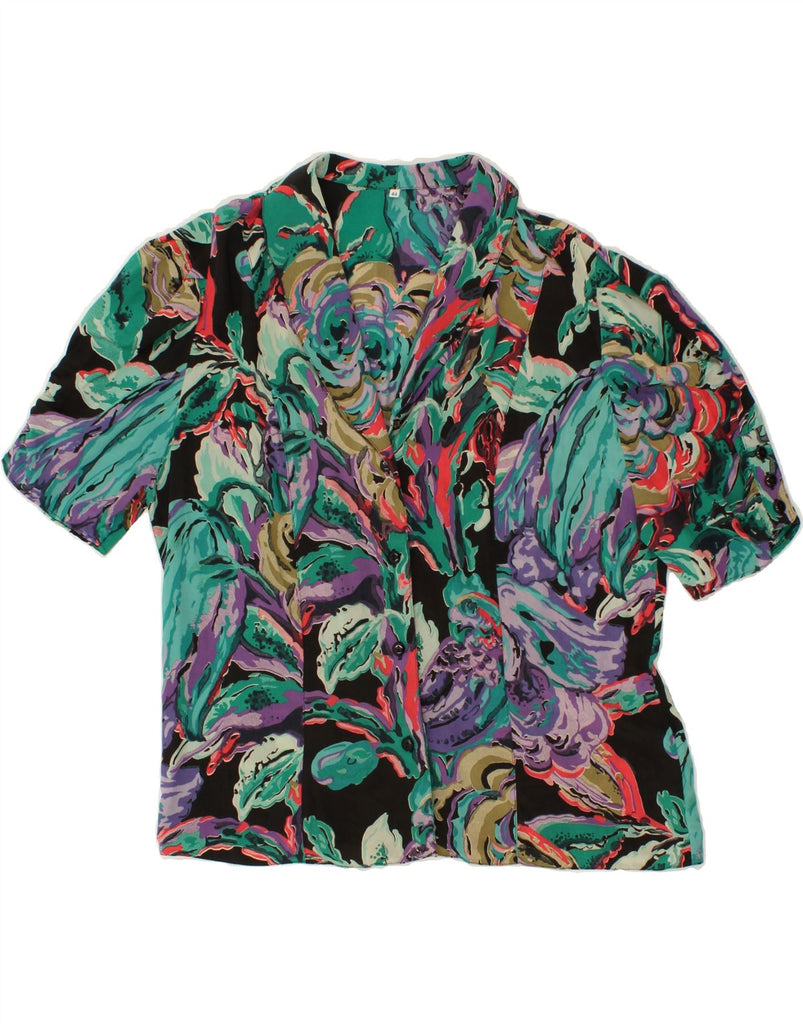 VINTAGE Womens Short Sleeve Shirt Blouse IT 44 Medium Multicoloured Silk Vintage Vintage and Second-Hand Vintage from Messina Hembry 