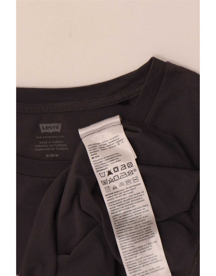 Levi's Womens Graphic T-Shirt Top UK 12 Medium Grey Cotton