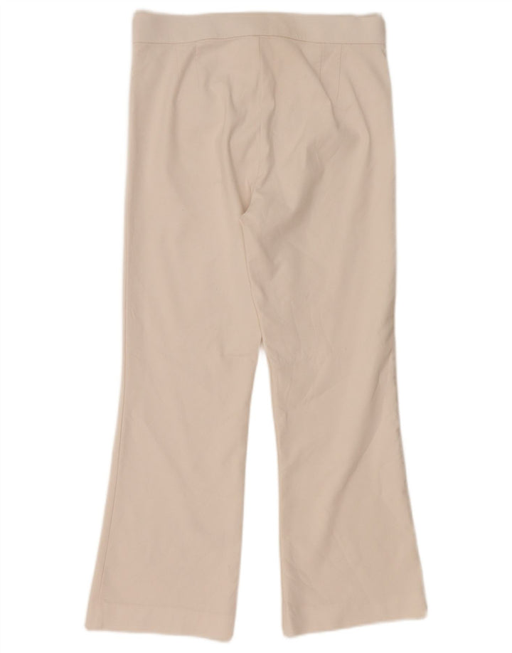 Zara Womens Bootcut Cropped Trousers Medium W29 L25 White Cotton