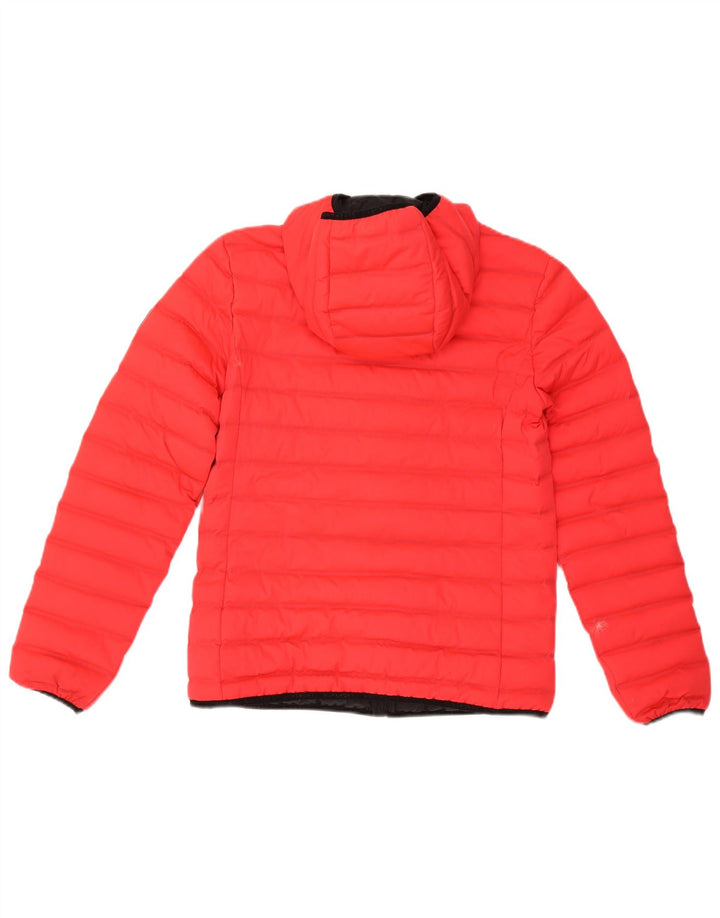 Superdry Womens Hooded Padded Jacket UK 10 Small Red Polyester