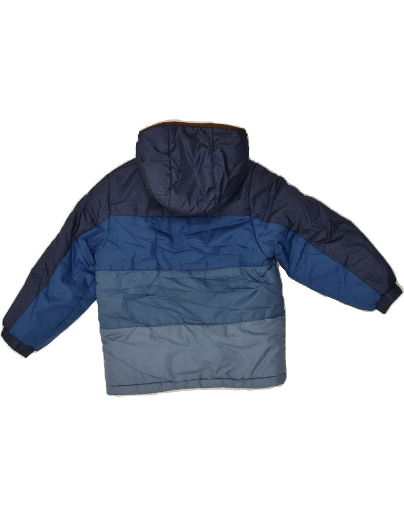 OSH KOSH Boys Hooded Padded Jacket 5-6 Years Blue Colourblock Polyester | Vintage Osh Kosh | Thrift | Second-Hand Osh Kosh | Used Clothing | Messina Hembry 