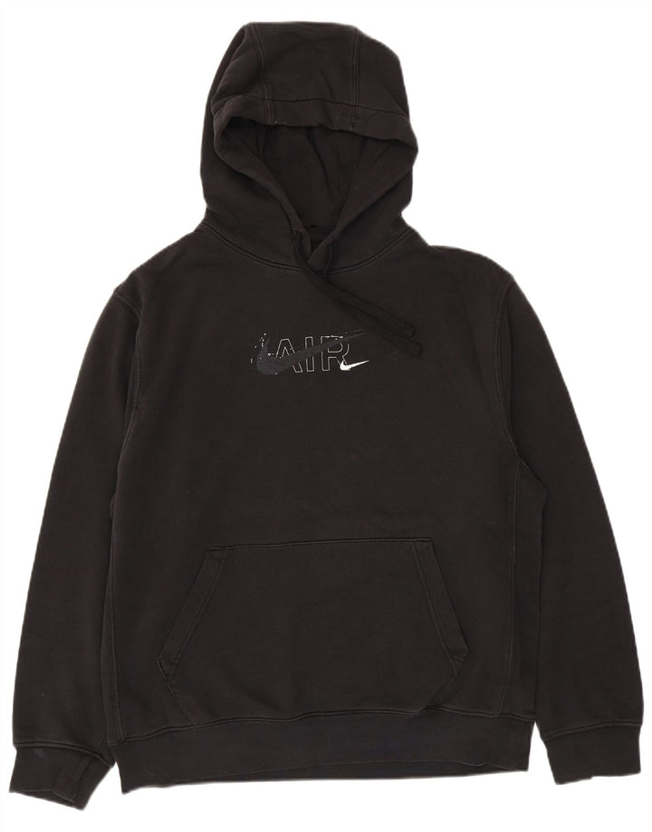 NIKE Mens Graphic Hoodie Jumper Medium Black Cotton