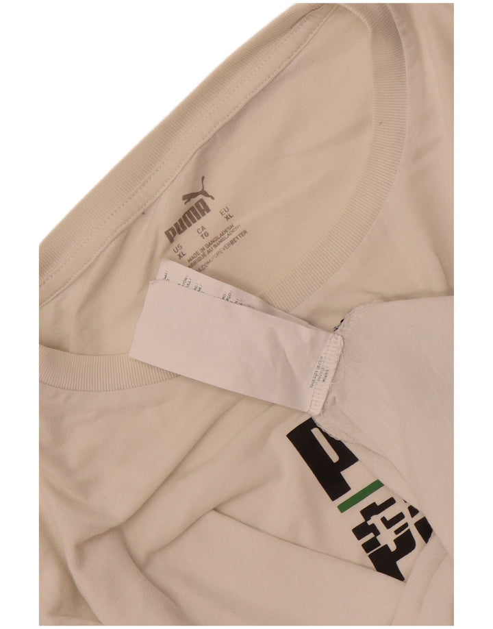 Puma Mens Graphic T-Shirt Top XL White Cotton