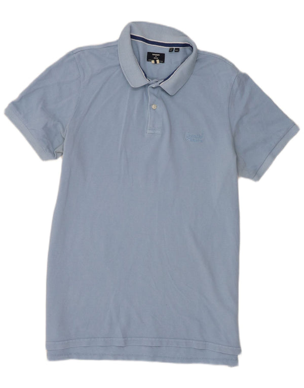 Superdry Mens Polo Shirt 2XL Blue Cotton