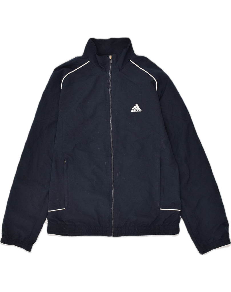 ADIDAS Mens Tracksuit Top Jacket UK 38/40 Medium Navy Blue Polyester | Vintage Adidas | Thrift | Second-Hand Adidas | Used Clothing | Messina Hembry 