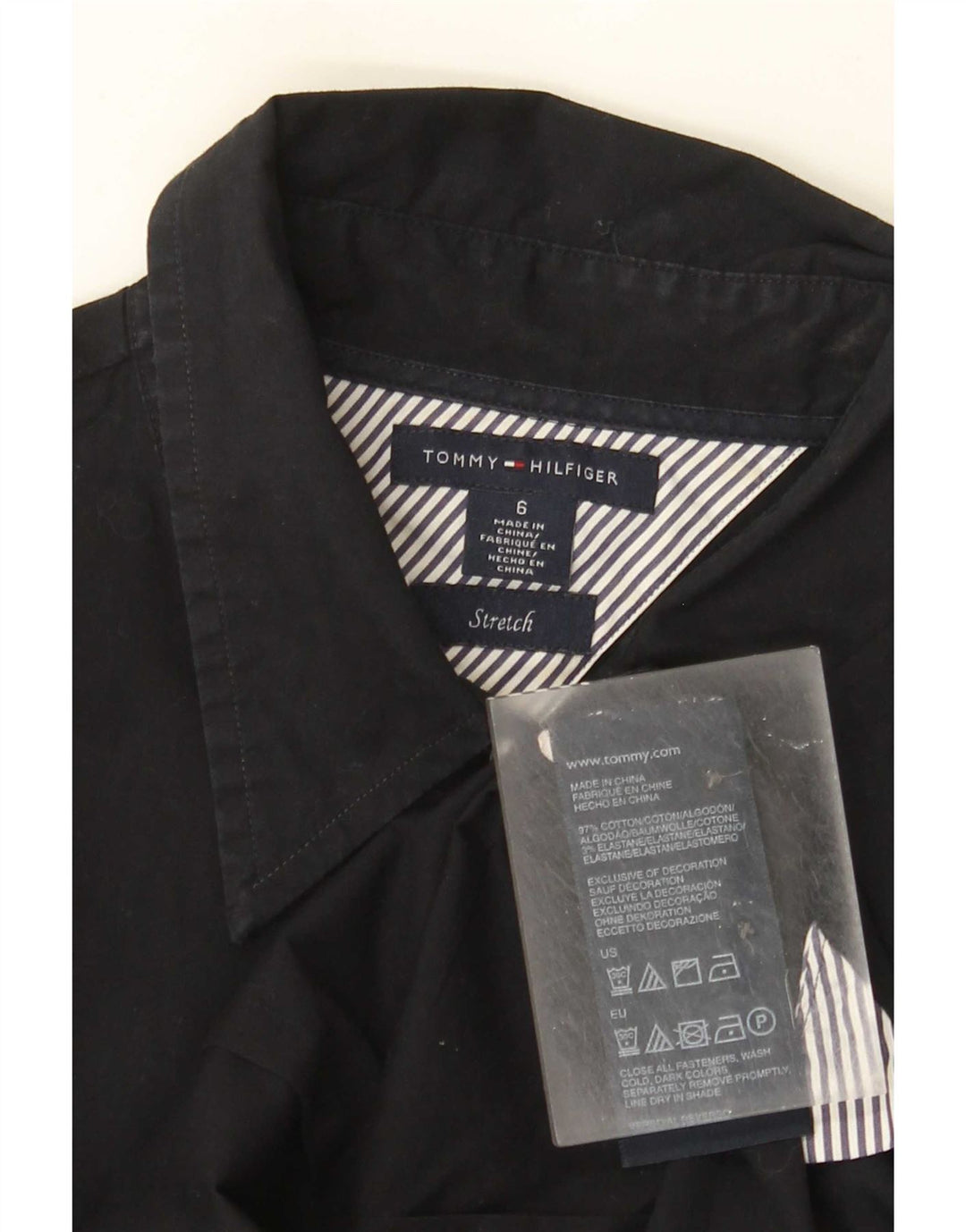 Tommy Hilfiger Womens Shirt US 6 Medium Black Cotton