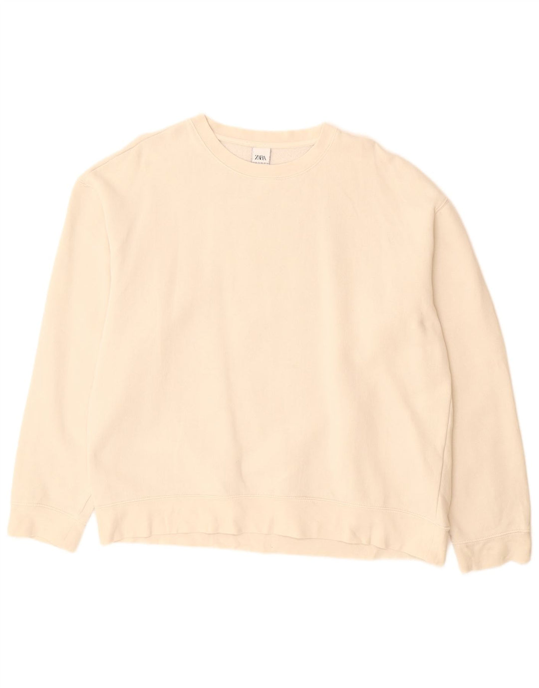 Zara Womens Sweatshirt Jumper UK 20 2XL Off White Cotton