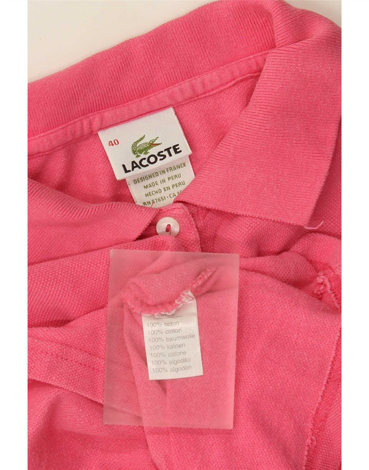 Lacoste Womens Polo Shirt Size 40 Medium Pink Cotton