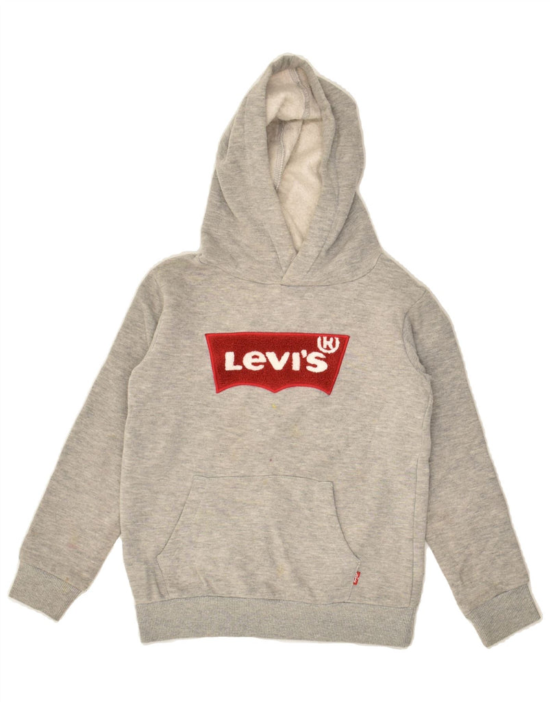 LEVI'S Boys Graphic Hoodie Jumper 11-12 Years Small Grey Cotton | Vintage Levi's | Thrift | Second-Hand Levi's | Used Clothing | Messina Hembry 