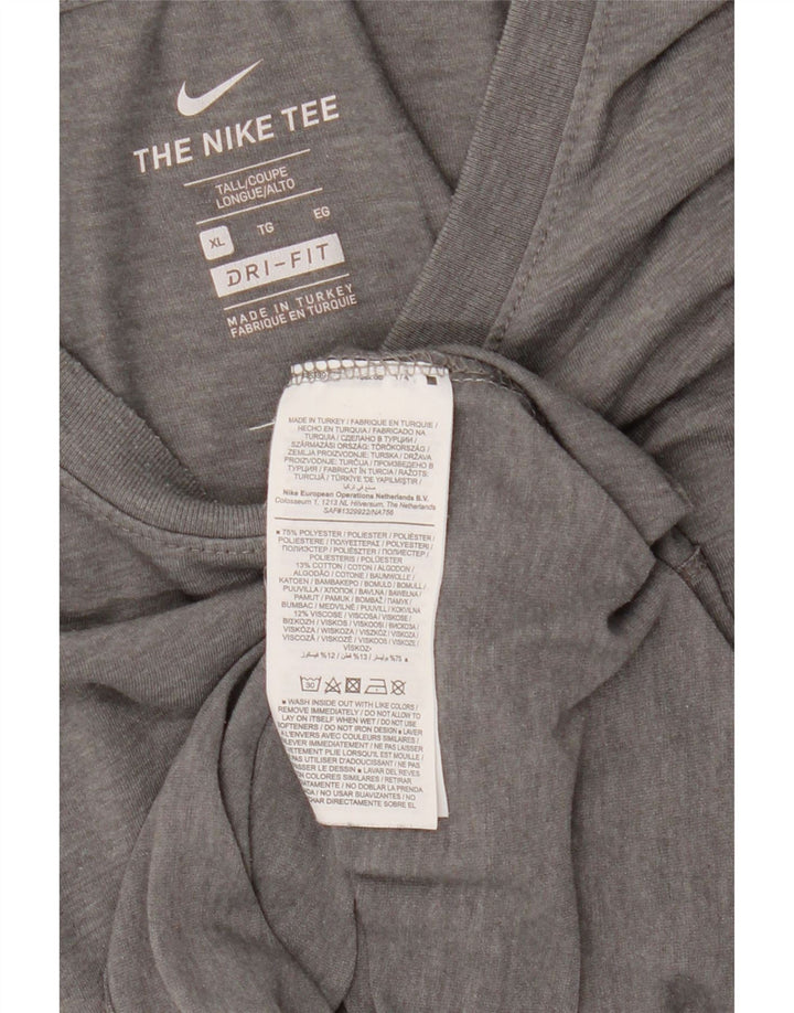 Nike Mens Tall T-Shirt Top XL Grey Polyester