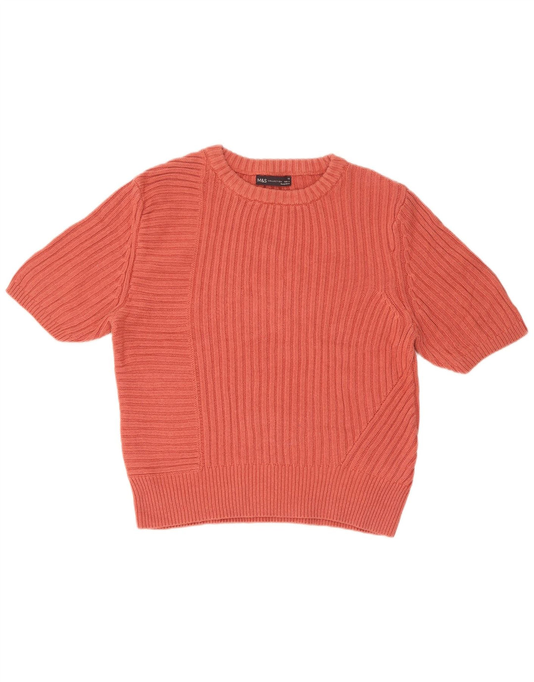 Marks & Spencer Womens Crew Neck Jumper Sweater UK 16 Large Pink