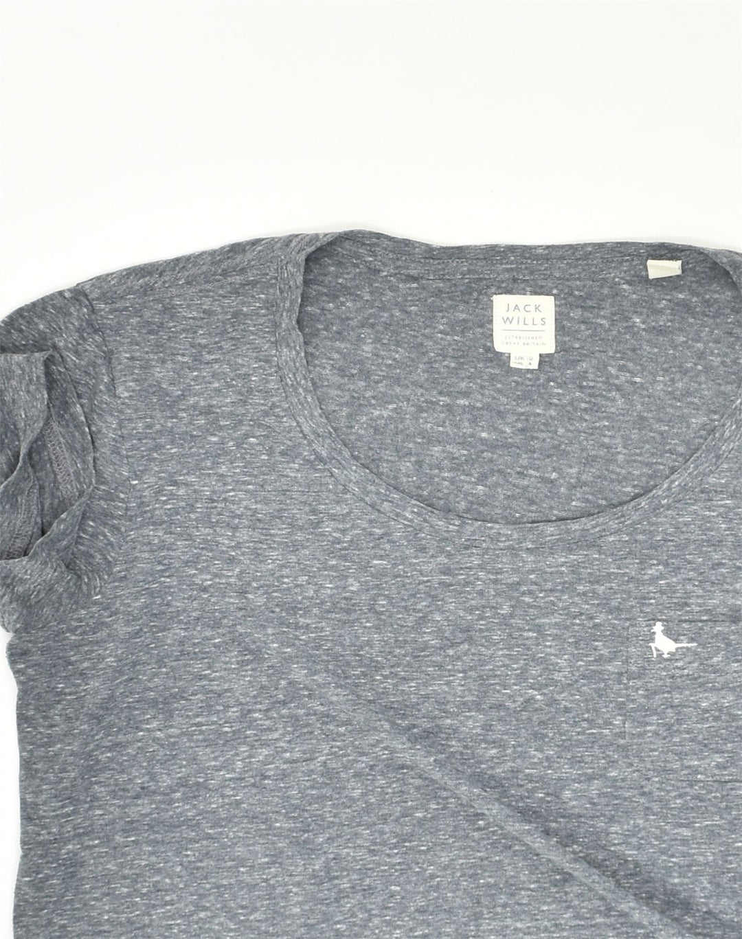 JACK WILLS Womens T-Shirt Top UK 10 Small  Grey Polyester | Vintage Jack Wills | Thrift | Second-Hand Jack Wills | Used Clothing | Messina Hembry 