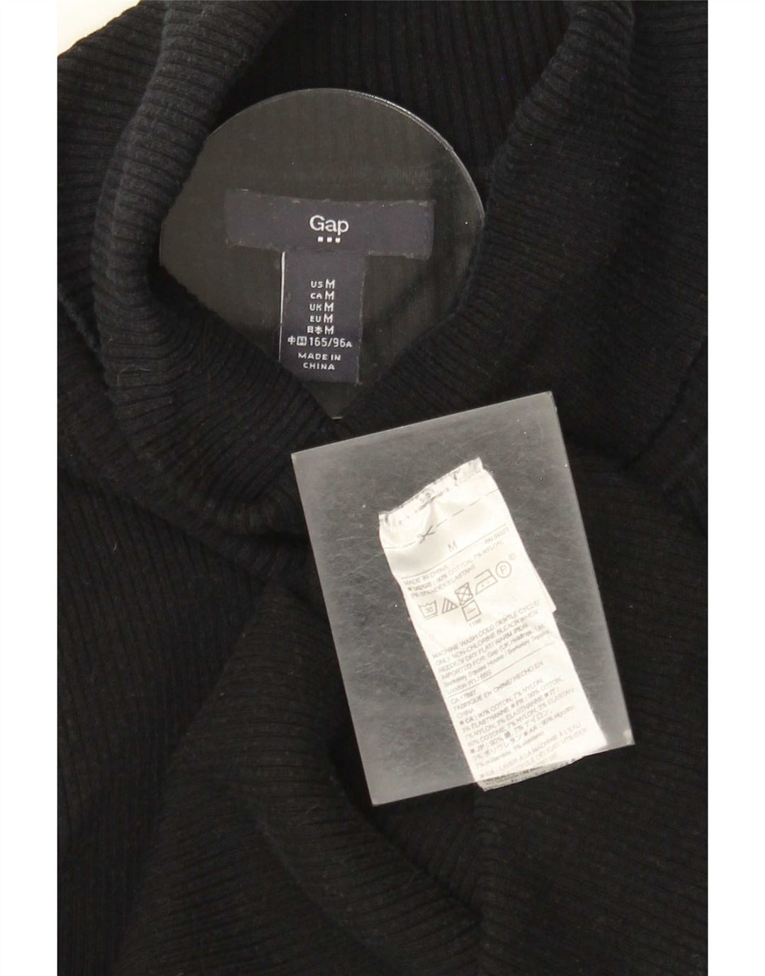 Gap Womens Roll Neck Jumper Sweater UK 12 Medium Black Cotton