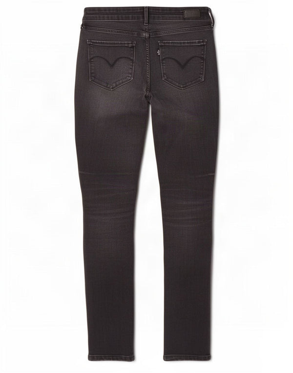 Levi's Womens Bold Curve Mid Rise Skinny Jeans W29 L32 Black Cotton