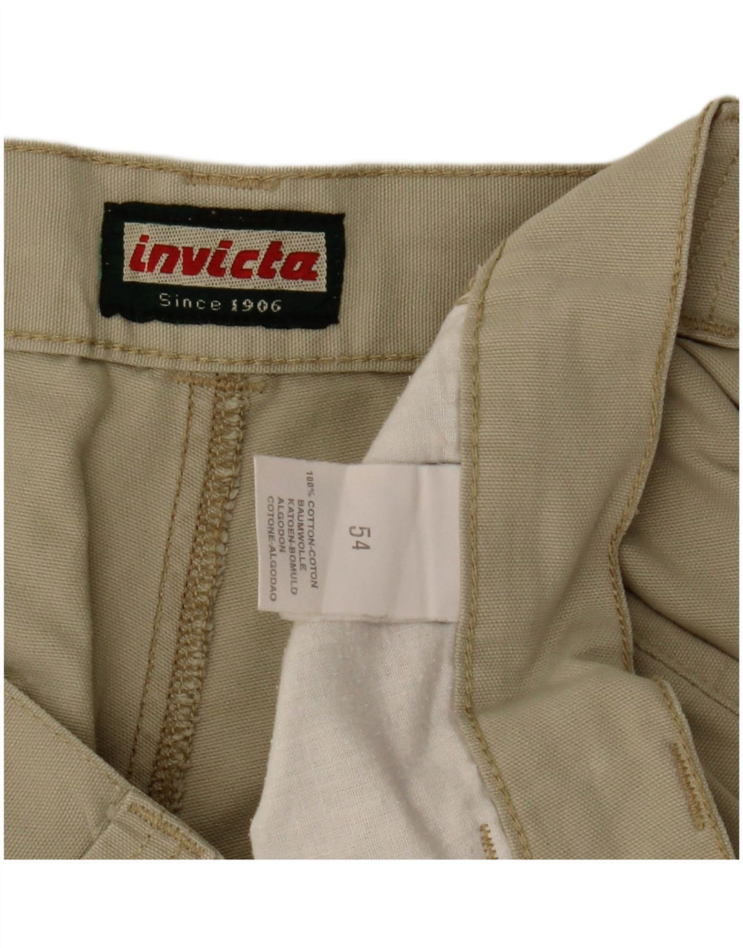 Invicta Mens Cargo Shorts IT 54 2XL W36  Beige Cotton