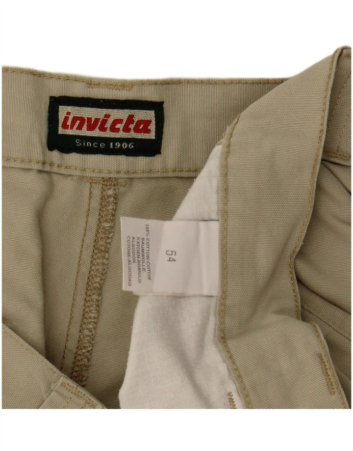 Invicta Mens Cargo Shorts IT 54 2XL W36  Beige Cotton