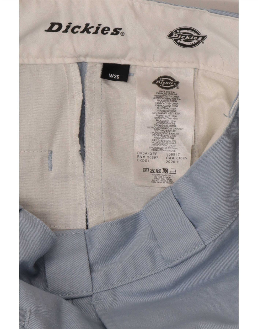 Dickies Womens Straight Chino Trousers W26 L25 Blue Polyester