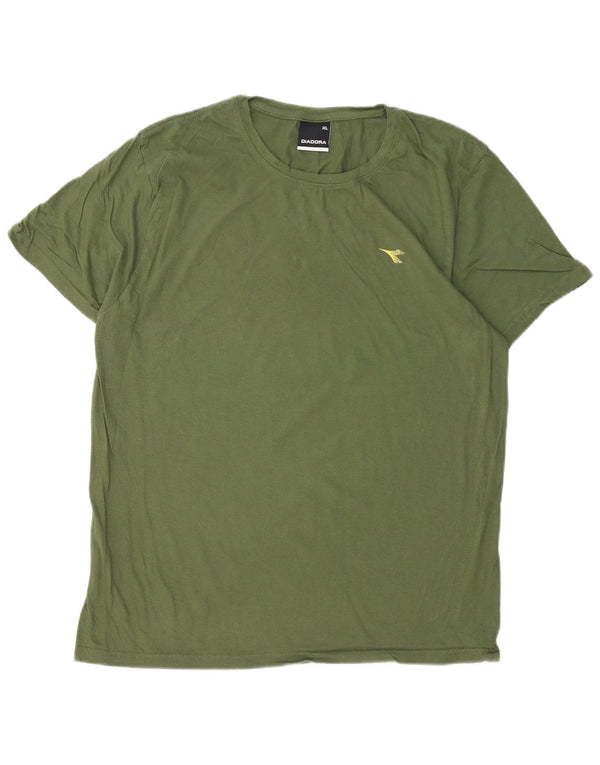 Diadora Mens T-Shirt Top XL Green Cotton